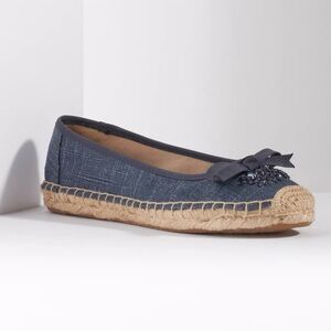 Vera Wang Navy Embellished Espadrille Flats